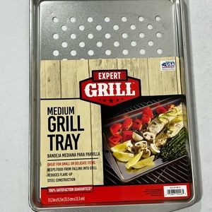 EXPERT GRILL 13.2 INCH X 9.2 INCH STEEL BARBECUE GRILL TRAY TOPPER.